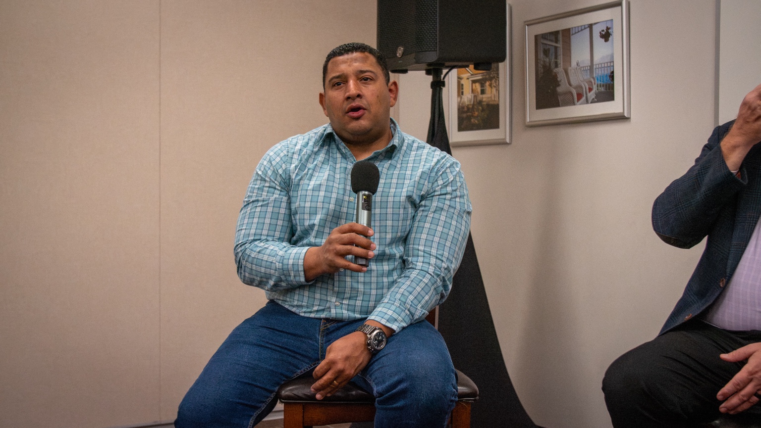 Salt Lake County Councilman Carlos Moreno speaking at the inaugural UELF forum